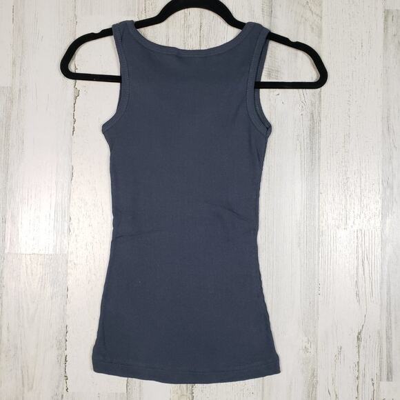 NWOT Point Sportswear Dark Gray Ribbed Racerback Tank Top Women's Size Medium - Picture 5 of 9